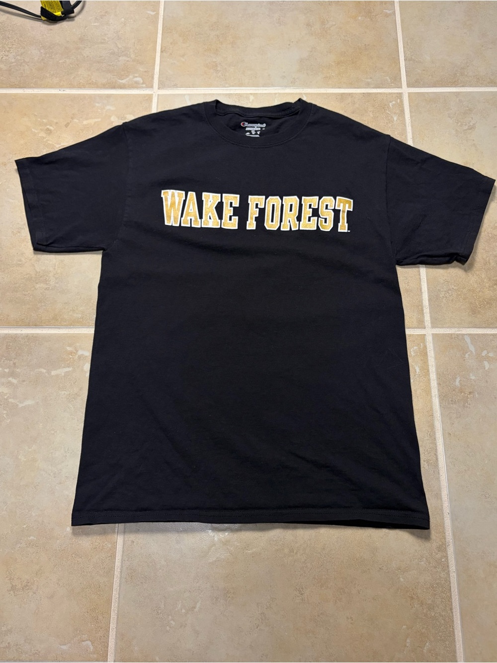 Champion Wake Forest Universiry Black Graphic T-Shirt NCAA Football